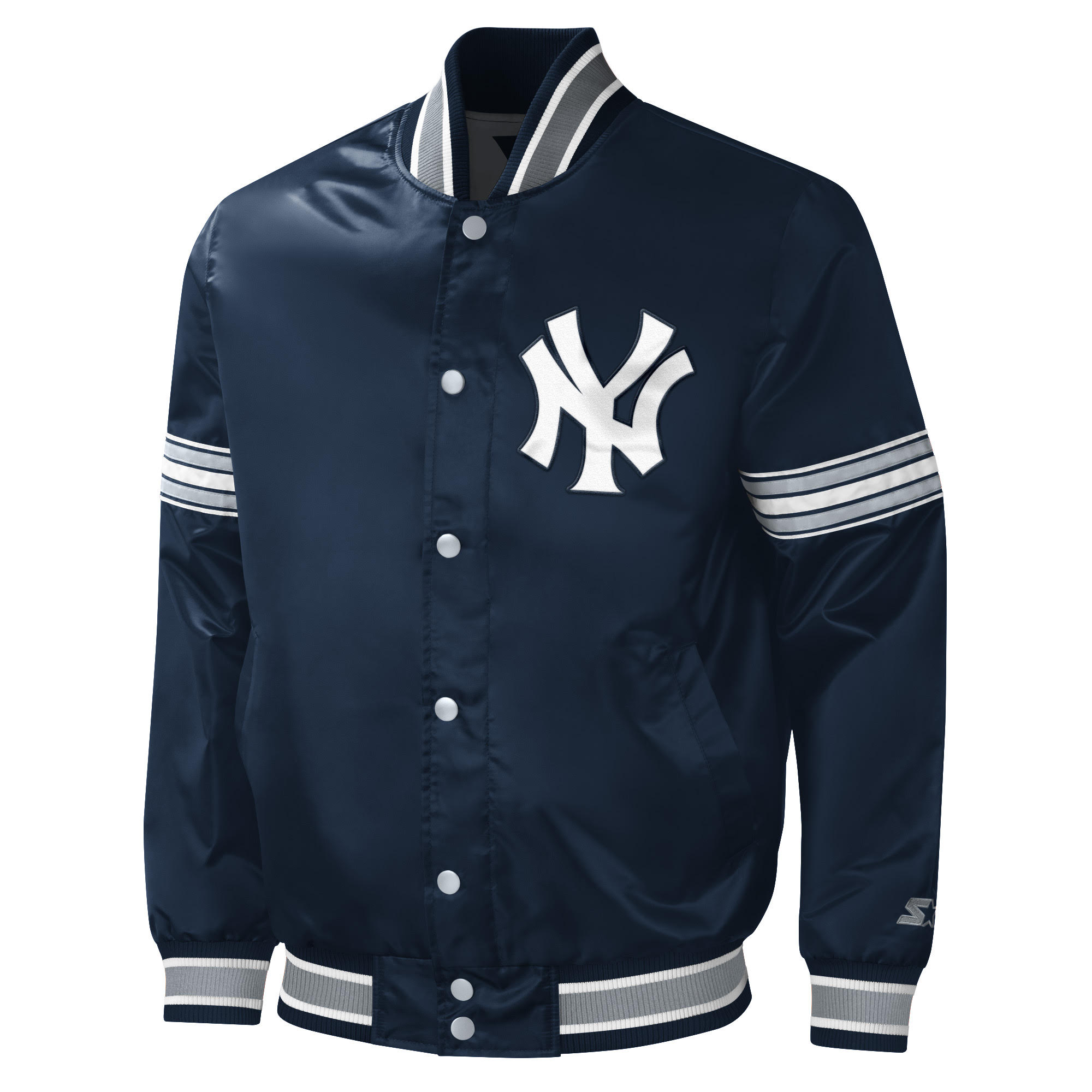 NY Yankees Heritage Navy Satin Jacket